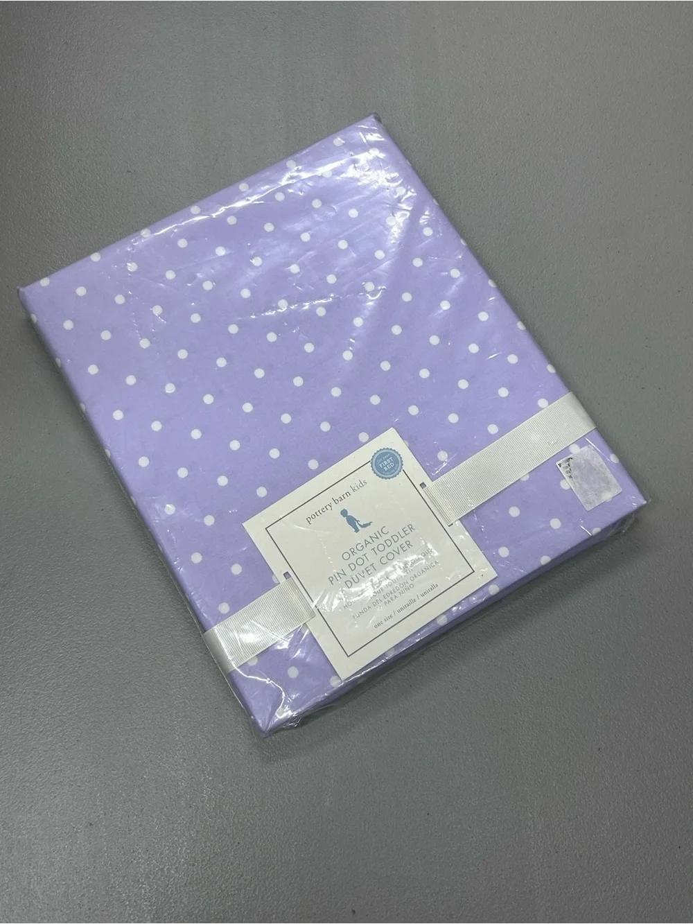 Pottery Barn Duvet Cover Lavender Purple White Pin Polka Dot Toddler Bedding NWT